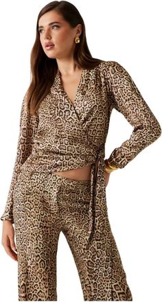 Marciano Overhemden, Dames, Bruin, XL, Alanis Wrap LS Blouse