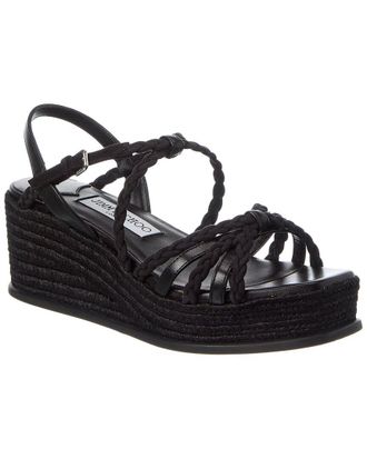 Jimmy Choo London Nyra 60 Suede & Leather Wedge Sandal