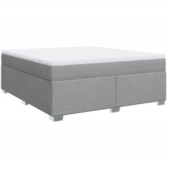vidaXL Vidaxl - Cama Box Spring Con Colch&oacute;n Tela Gris Claro 180x200 Cm