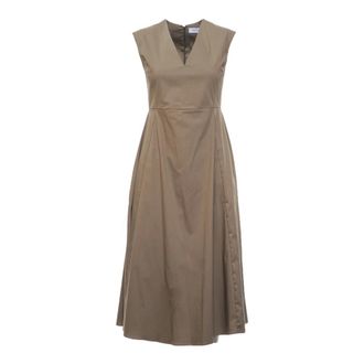 Gran Sasso Midi Dresses, female, Green, Size: XS Sleeveless Midi Dress