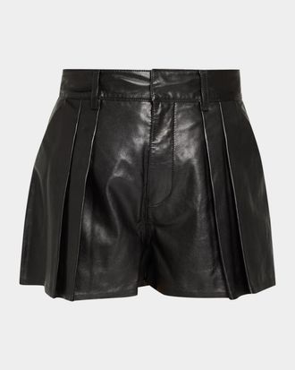 Frame Denim The Leather Structural Shorts