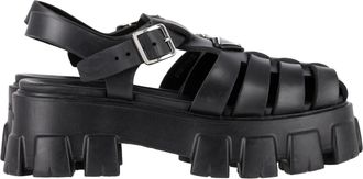 Prada Pre-owned Womens Monolith Platform Sandals in Black Rubber - Size UK 5.5