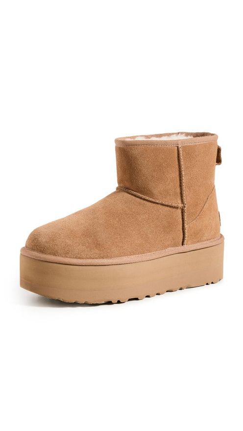 Womens Classic Mini Platform Fashion Boot, Chestnut, 10 UK