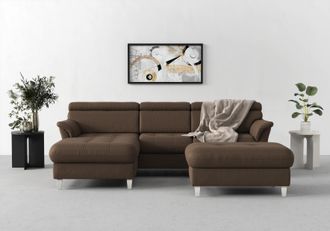 Sit&more Ecksofa »Marano L-Form« inklusive Kopfteilverstellung, wahlweise mit Bettfunktion, Bettkasten