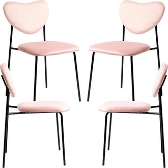 Regalos Miguel Regalos Miguel - Packs Sillas Comedor - Pack 4 Sillas Cora Black Terciopelo - Rosa