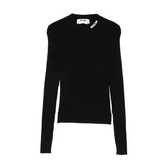 Msgm Maglia - Dames - Ronde hals truien - Zwart - M - Polyester - Truien & Vesten