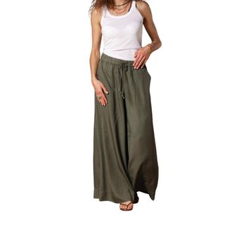 Mason's Wide Trousers, female, Green, 3XS, Relaxed Fit Chino Trousers Portofino