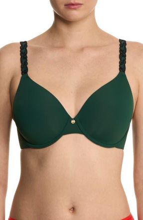 Natori Pure Luxe Underwire T-Shirt Bra in Midnight Jade/black at Nordstrom, Size 32Ddd