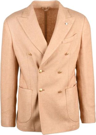 L.B.M. 1911 Dubbelrijige Jas - Heren - Business blazers - Beige - XL - Wol - Kostuums