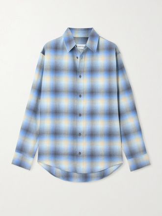 Matteau Camicia In Flanella Di Cotone - Blu