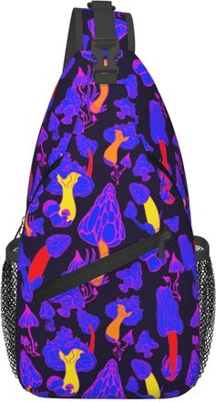 Generic Magic Mushrooms Crossbody Bag Lightweight Chest Bag Trendy Crossbody Bags For Camping Casual Women