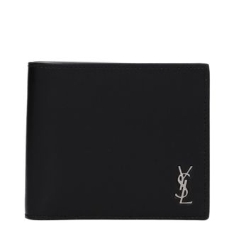 Saint Laurent Herrens Geldb&ouml;rse aus schwarzem Leder