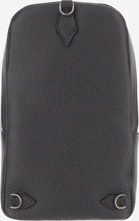 Montblanc Mens Shoulder Bag Black Leather Backpacks