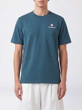 Casablanca T-shirt in cotone organico con scollo a girocollo e stampa logo
