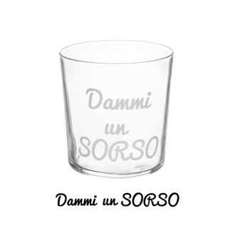 KASANOVA Bicchiere acqua vetro scritta Dammi un sorso 360 ml