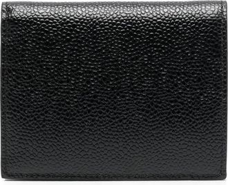 Thom Browne Billfold W/ Coin Compartment In Pebble Grain Leather