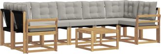vidaXL Conjunto De Sof&aacute;s De Exterior 8 Uds. Blanco Y Gris Claro Vidaxl
