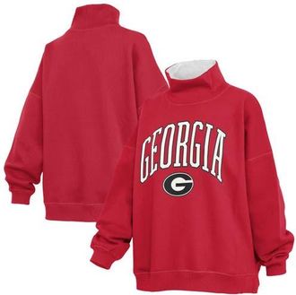 Pressbox Womens Pressbox Red Georgia Bulldogs Oversized Mock Neck Sweatshirt at Nordstrom, Size X-Large
