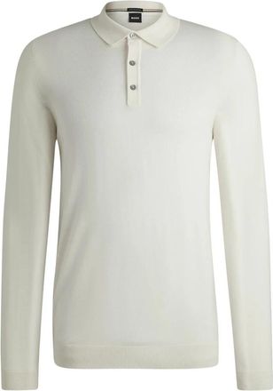 HUGO BOSS Lancione Polo - Heren - Polos - Wit - S - Wol - Tops