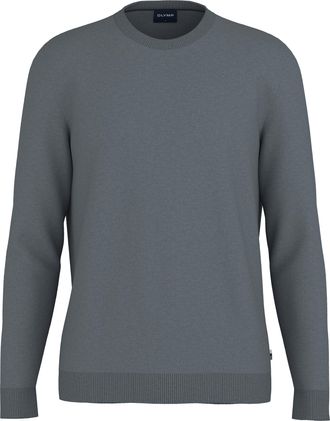 Olymp Rundhalspullover OLYMP OLYMP Strick Casual, Herren, Gr. 4XL, grau (silbergrau), Obermaterial: 100% Schurwolle, normal, Rundhals, Pullover Rundhalspull
