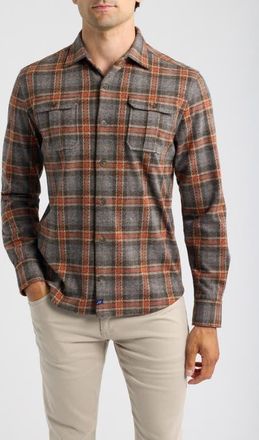 Johnnie-O Downhill Pane Long Sleeve Button Up Shirt in Charcoal at Nordstrom, Size Xx-Large