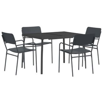 vidaXL Set Da Pranzo 5 Pz Antracite Acciaio Vidaxl