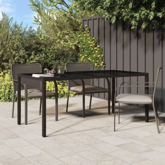 vidaXL Tavolo Giardino Marrone 190x90x75cm Vetro Temperato Polyrattan - Vidaxl