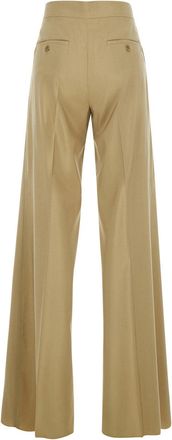 Max Mara Womens Trousers Bronte Beige Wool-Silk Virgin Wool