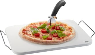 GEFU Soporte para piedra para pizza de cer&aacute;mica con cuchillo