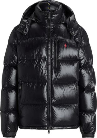 Polo Ralph Lauren Stijlvolle waterafstotende eendendonsjas - Heren - Winterjassen - Zwart - M - Leer - Jassen
