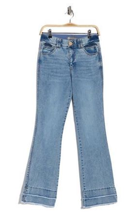 Democracy Out There Double Layered Fray Flare Jeans in Light Blue Vintage at Nordstrom Rack, Size 16