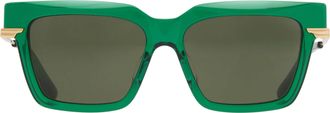 Bottega Veneta Green Square Ladies Sunglasses BV1242S 003 53