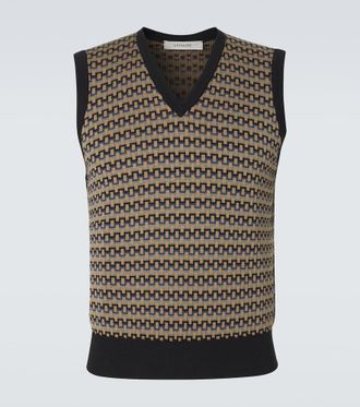 Christophe Lemaire Cotton jacquard sweater vest