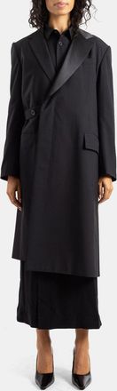 sacai Blazer lungo doppiopetto dal design asimmetrico con rever a lancia