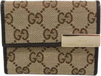 Gucci Pre-owned Tri-fold Portemonnee - Dames - Vintage Accessoires - Beige - ONE Size - Leer - Vintage