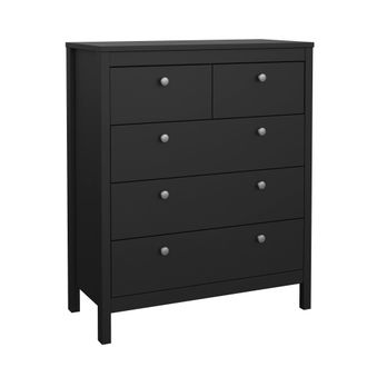 Dmora Dmora - Cajonera Nicholas, C&oacute;moda Multiusos, C&oacute;moda De Dormitorio, Gabinete Con Cajones, 82x38 H99 Cm, Negro