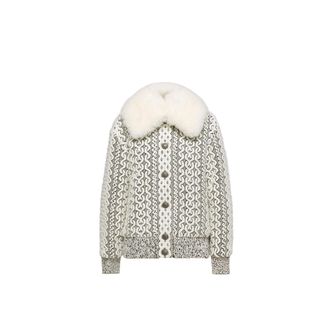 Moncler Moncler Beille Shearling-trimmed Down Bomber Jacket, Women, White, Size: 0