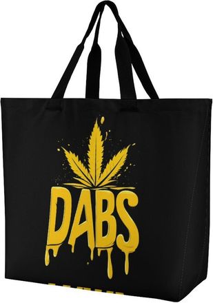 Generic Weed Dabs Reusable Shopping Bags Large Capacity Grocery Bag Heavy Duty Tote for Women 40x40x16cm