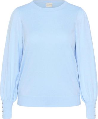 Kaffe Curve Rondgebreide trui - Dames - Ronde hals truien - Blauw - XL - Truien & Vesten