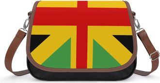 Generic England Jamaican Flag Crossbody Bags for Women Fashion Leather Shoulder Handbags With Adjustable Strap