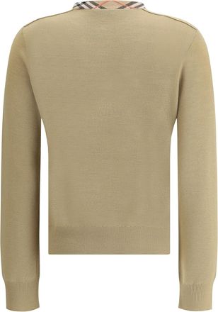 Burberry Womens Knit Cardigan Flax Wool Ovis Aries Sweater