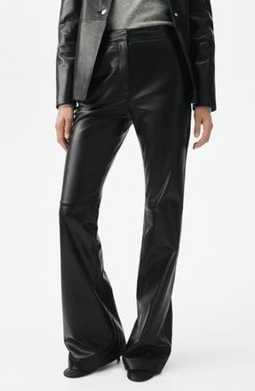 Mango Selection Leather Flare Leg Pants in Black at Nordstrom Rack, Size 8