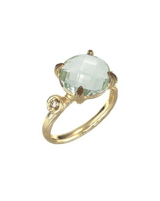 I.Reiss Company 14K 3.30 Ct. Tw. Diamond & Green Amethyst Cocktail Ring
