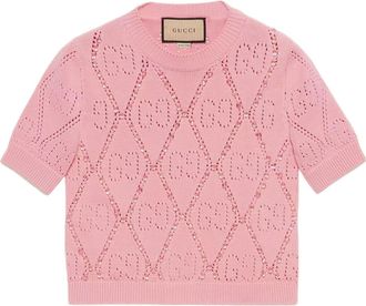 Gucci (WMNS) Gucci GG Cotton Beaded Shirt Pink 691710-XKCAT-5307