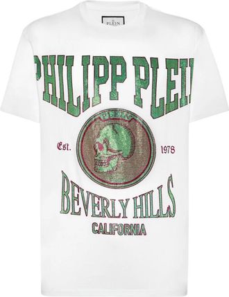 Philipp Plein T-Shirt Ronde Hals - Heren - T-shirts - Wit - 4XL - Katoen - Tops