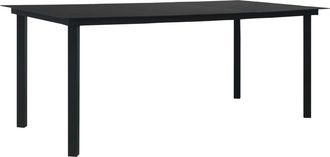 vidaXL Mesa De Comedor De Jard&iacute;n Acero Y Vidrio Negra 190x90x74 Cm Vidaxl