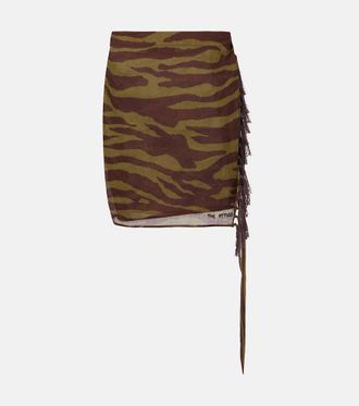 The Attico Zebra-print cotton muslin beach cover-up