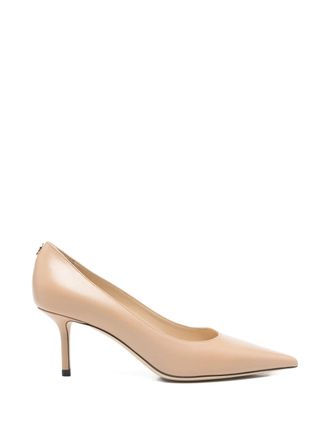 Jimmy Choo London Neutral Love 65 Pointed Calf Pumps