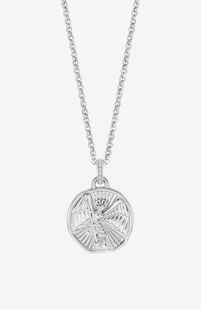 Dower & Hall Mens St. Michael Talisman Necklace in Sterling Silver at Nordstrom, Size 22