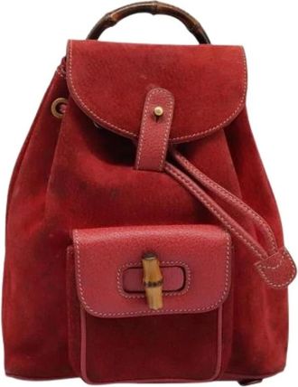 Gucci Pre-owned Backpacks, female, Red, Size: ONE SIZE Pre-owned bamboo backpack